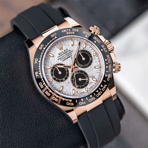 rolex daytona rubber strap rose gold|daytona rose gold oysterflex.